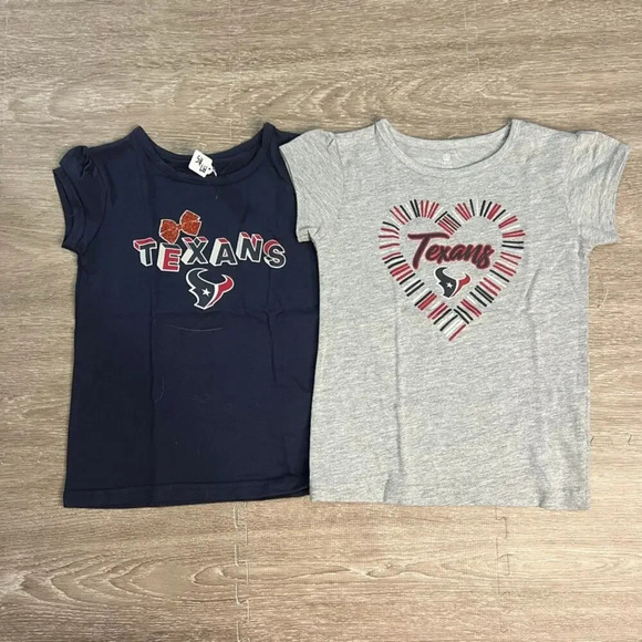 NWT Houston Texans Toddler Girls T-Shirt Bundle Size 4T Multicolor‎ Graphic - Picture 1 of 7